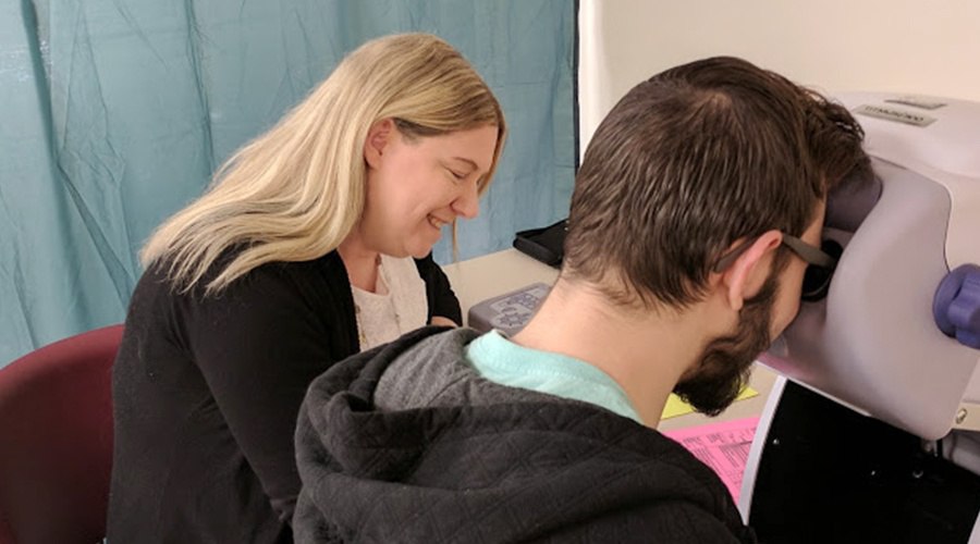 PA Virtual school nurse testing student's vision